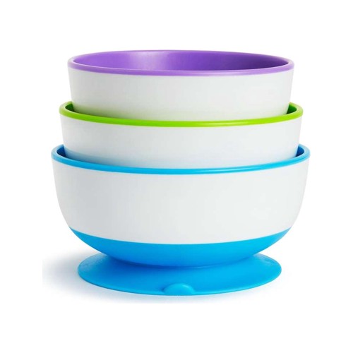 Munch Stay Put Suction Bowls - 3pc Pgb