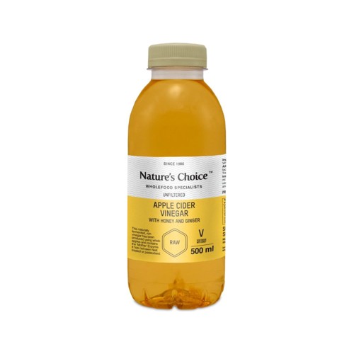 Natures Choice Unfiltered Apple Cider Vinegar with Honey & Ginger 500ml