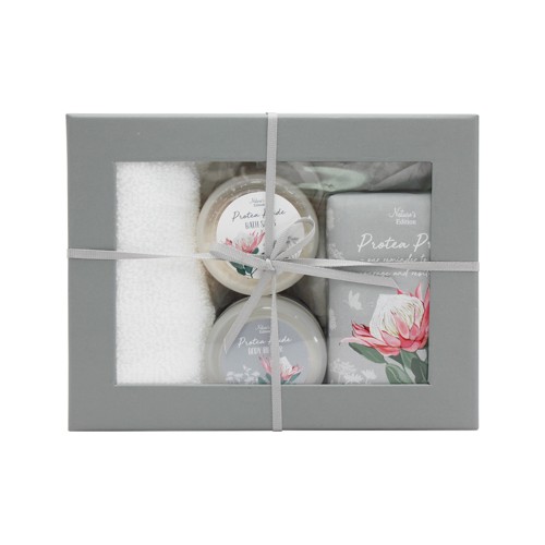 natures edition little wonders gift set protea pride containing 200g soap 50g body butter 80g bath salts 80g