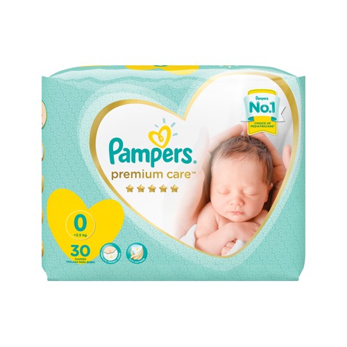 pampers premium care size 0 cp - 30s