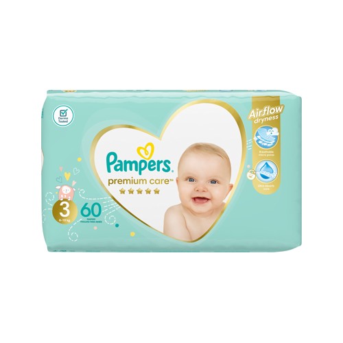 pampers premium care size 3 value pack - 60s