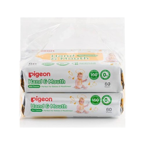 pigeon baby hand & mouth wipes 2-in-1 60s