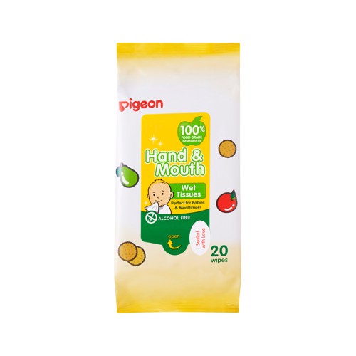 pigeon baby hand & mouth wipes 2in1 20s