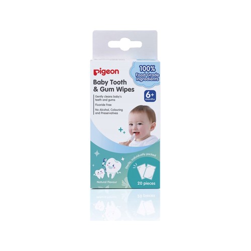 pigeon baby tooth gum wipes natural 20s