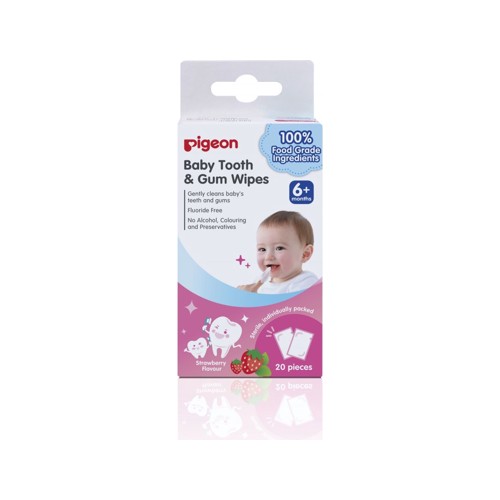 pigeon baby tooth gum wipes strawberry 20s