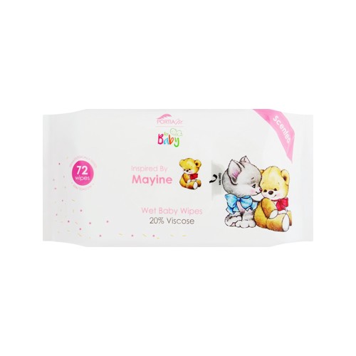 portia m baby wipes scented 72