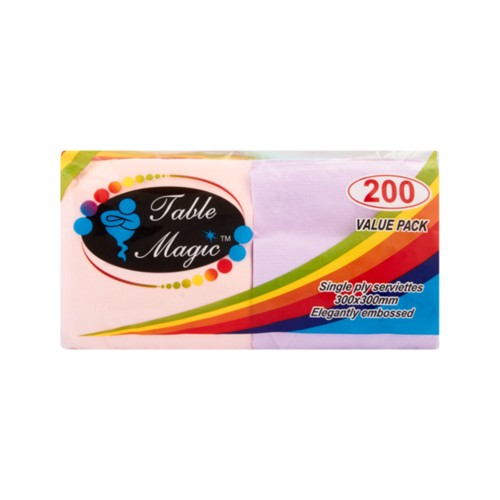 serviettes 1ply 200s white table magic