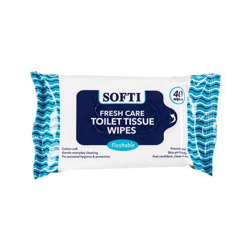 Softi After Toilet Wipes Flushable 40s