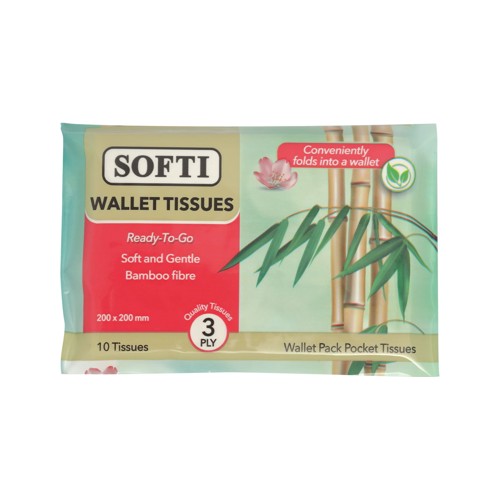 softi tissue wallet 10 tissues 3 ply