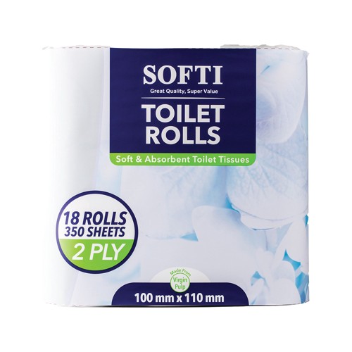 softi toilet rolls 2 ply-18 pack