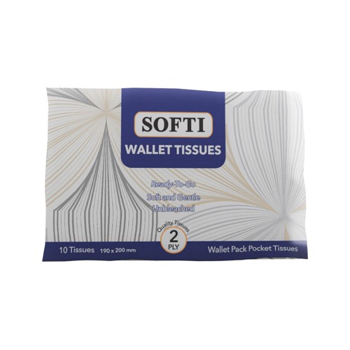 Softi Wallet Tissue 3ply 10s White