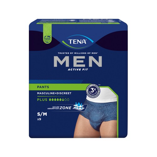 tena men active fit pants plus medium