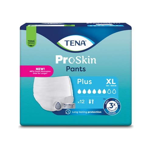 tena proskin pants plus xl 12s