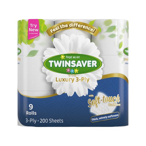 twinsaver 3ply 9s 200sht toilet tissue