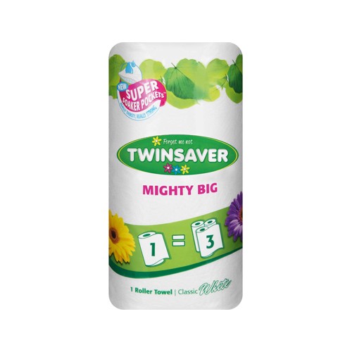 twinsaver mega roll towel 2ply big classic white 150 sheets