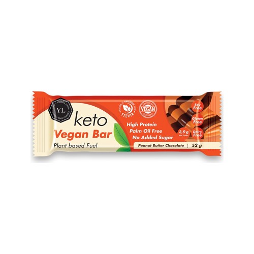 Yliving Vegan Keto Bar 52g Peanut Butter Chocolate