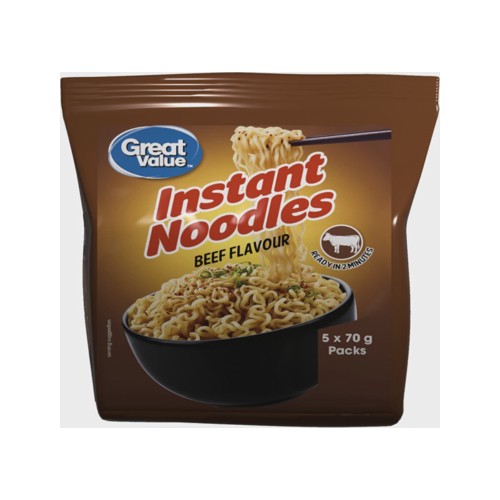 Great Value Beef Flavour Instant Noodles