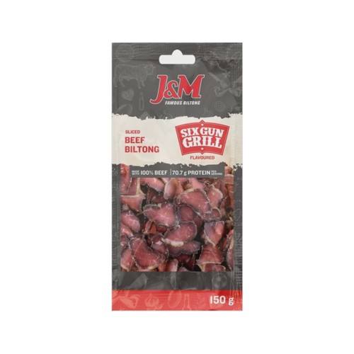 J&m Six Gun Grill Sliced Beef Biltong 150 g