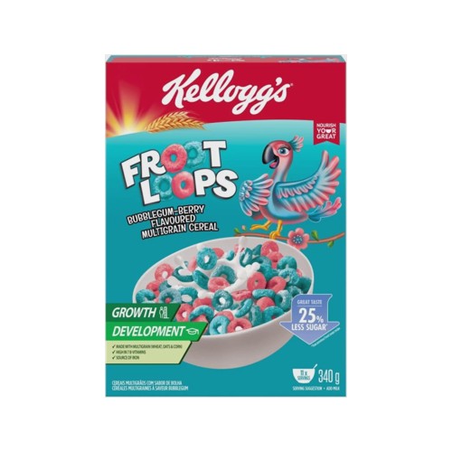 Kelloggs Froot Loops Bubblegum-Berry Flavoured Multigr