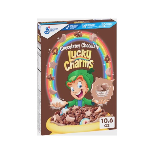 Lucky Charms Chocolatey Cereal Box