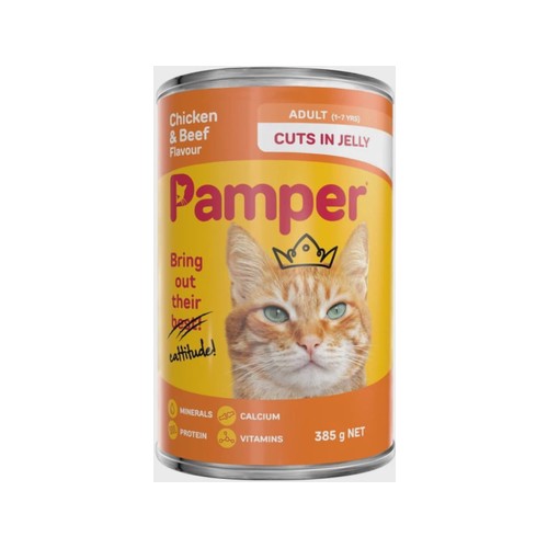 Pamper Chicken and Beef Flavour Chicken, Beef 385 g Wet...