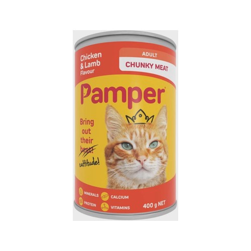 Pamper Chicken and Lamb Flavour Chicken, Lamb 400 g Wet...