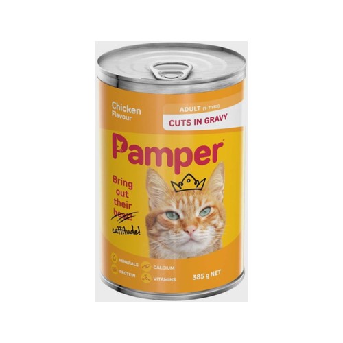 Pamper Chicken Flavour Chicken 12 x 385 g Wet Adult Cat...