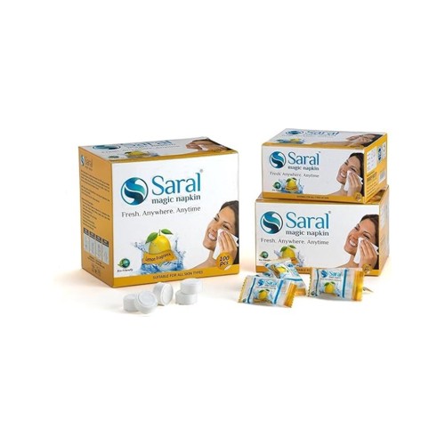 Saral Magic Coin Tissues Lemon 100 Pcs Facial Dry Tissu