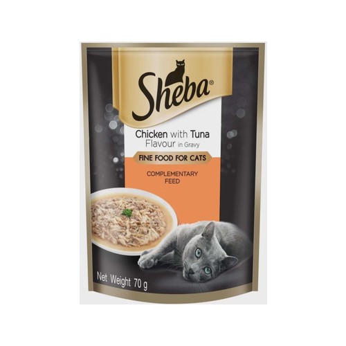 Sheba Chicken with Tuna Flavour in Gravy Chicken, Tuna ...