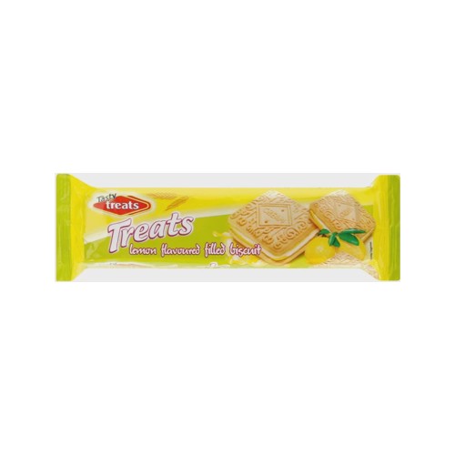 Tasty Treats Lemon Flavored Biscuits Cream Filled Biscu