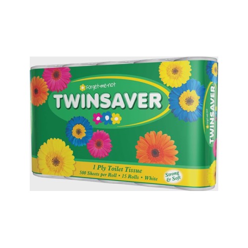 Twinsaver 1 Ply Toilet Paper Roll