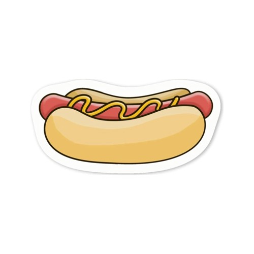Umuziza 3 Cm Azeeda 4 x Hot Dog Stickers - White 5cm