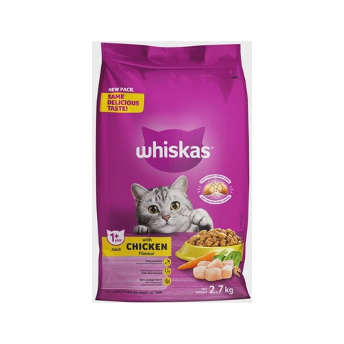 Whiskas With Prebiotic Chicken 2.7 kg Dry Adult Cat Foo...