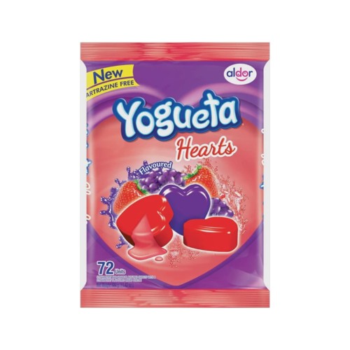 Yogueta Hearts-1 Strawberry and Grape Sweets