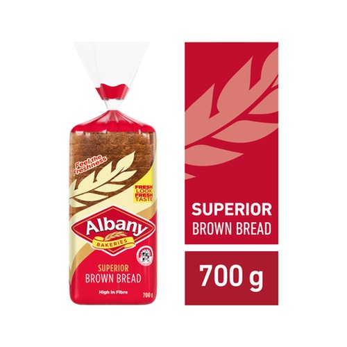 Albany Superior Sliced Brown Bread 700g