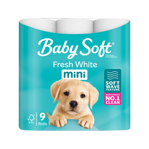 baby soft mini white 2 ply toilet paper 9 pack