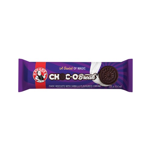 Bakers Choc-O Break Choc Biscuits 125g