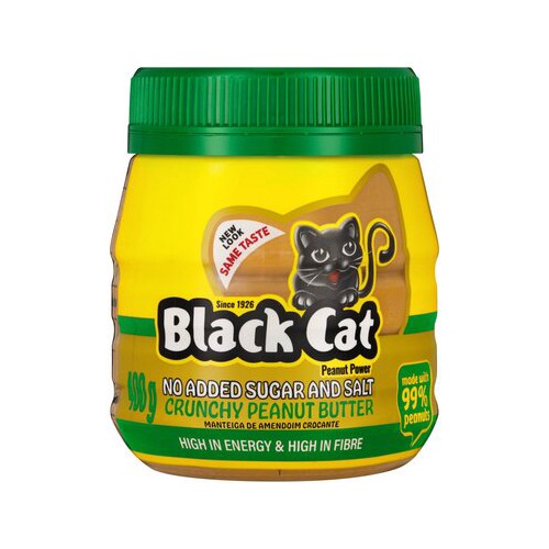 black cat no added sugar & salt crunchy peanut butter 400g