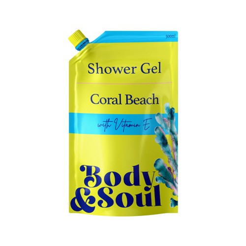 body & soul coral beach shower gel 500g