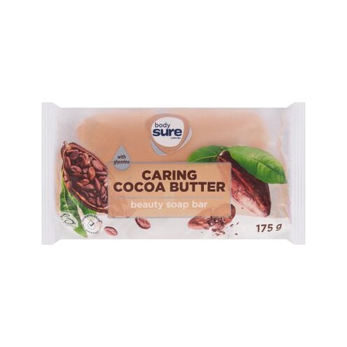 body sure caring cocoa butter beauty soap bar 175g