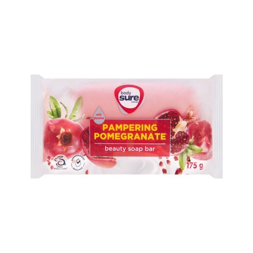 body sure pampering pomegranate beauty soap bar 175g