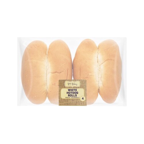 Bt White Hotdog Rolls 4 pack