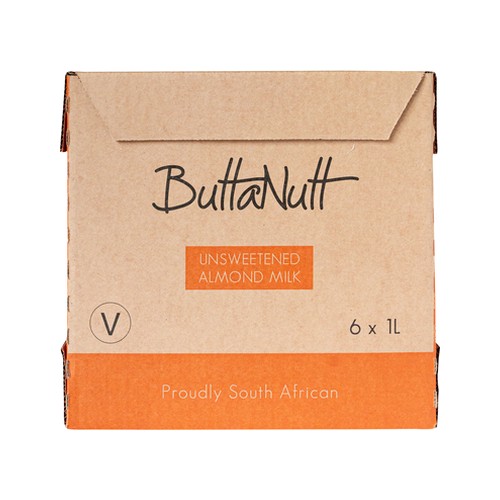 buttanutt unsweetened almond milk 6 x 1l