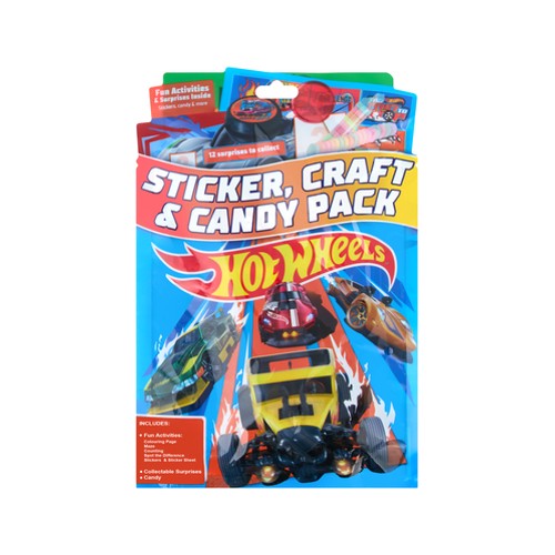 Candy Toys Hot Wheels Sticker Craft & Candy Pack