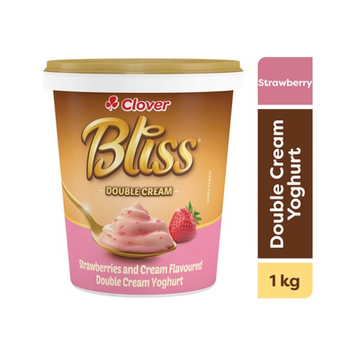 Clover Bliss Double Cream Strawberry & Cream Yoghurt 1kg