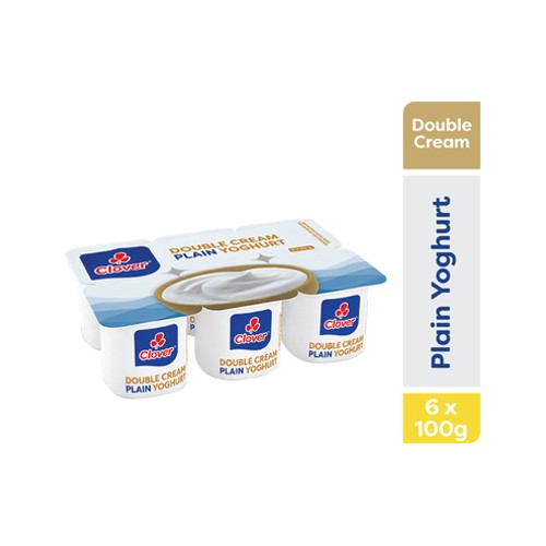 Clover Double Cream Plain Yoghurt 6 pack