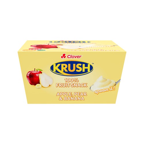 clover krush apple pear & banana 100 fruit snack 4 pack 100g
