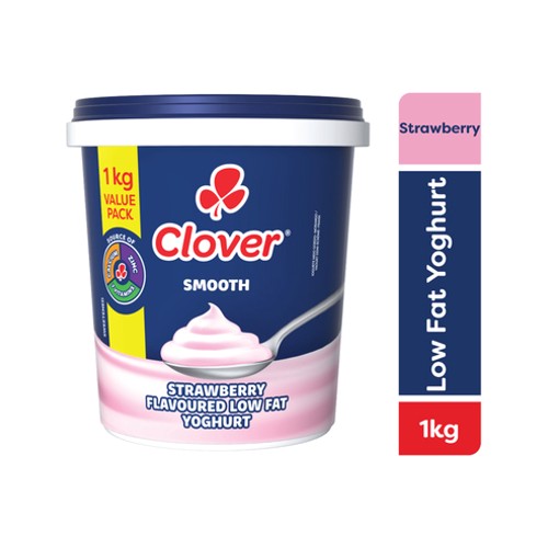 Clover Strawberry Flavoured Low Fat Yoghurt 1kg
