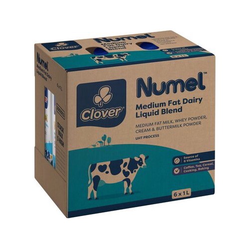 clover uht numel milk 6 x 1l