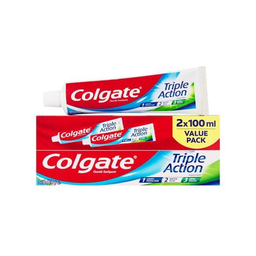 colgate triple action multibenefit toothpaste 2 x 100ml